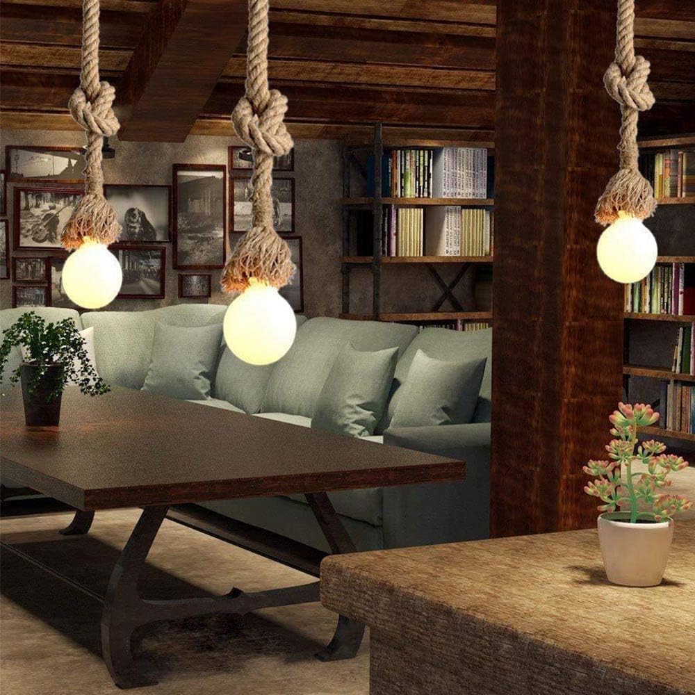 Pendul decorativ cu frânghie, 1 x E27
