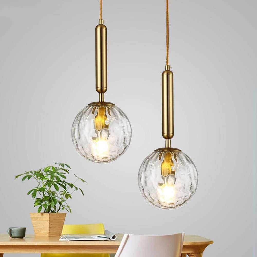 Pendul cu glob din sticlă transparentă, soclu E27, 1 lumină