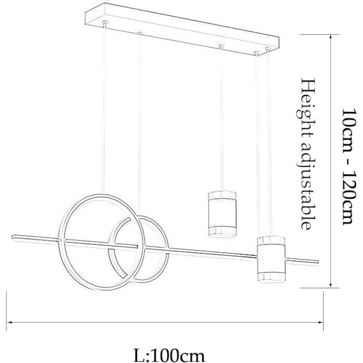 Aplica LED neagră cu efect cer înstelat, telecomandă, dimabilă, 100 cm