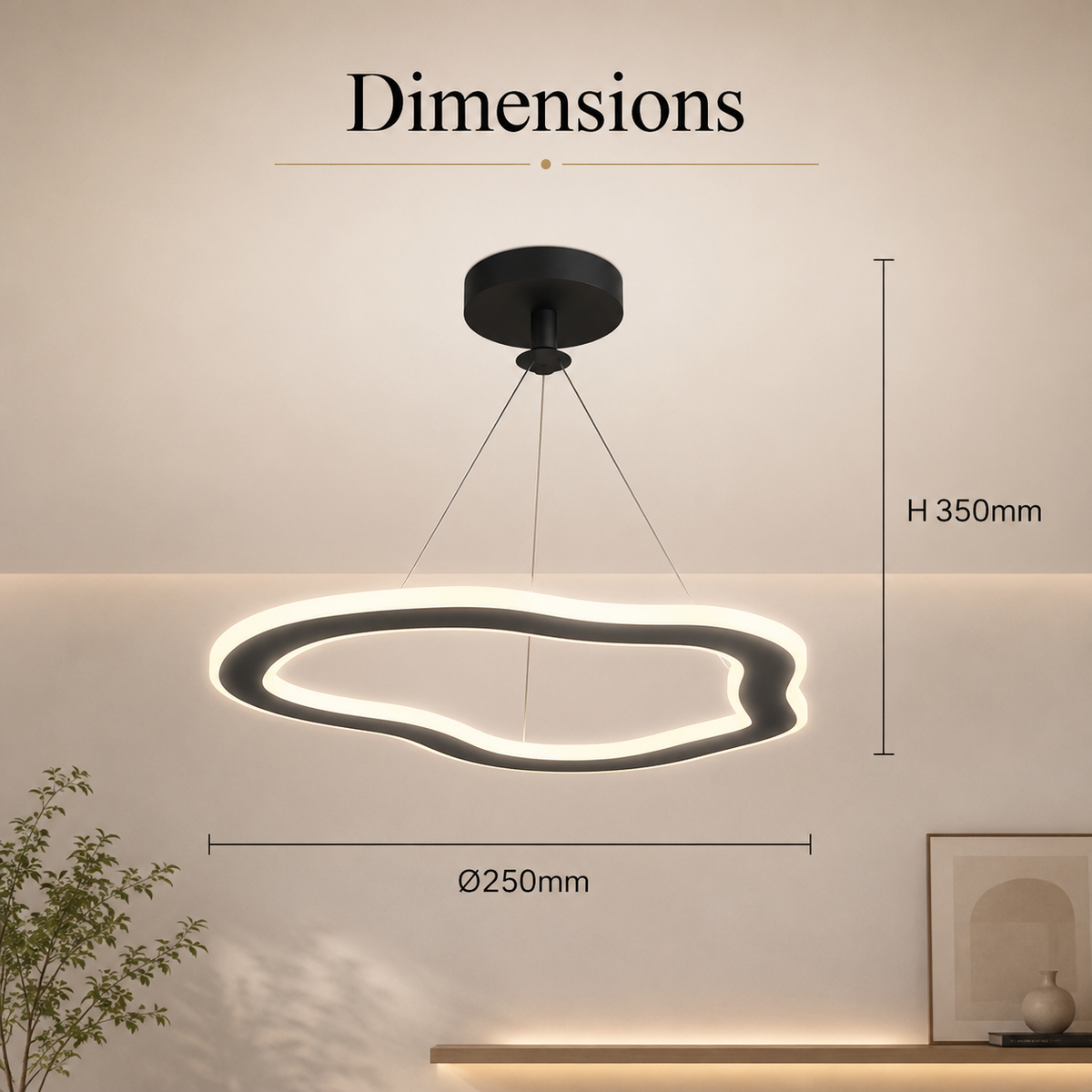 Plafonieră LED rotundă neagră, 27 W, 3 culori, Ø25 cm