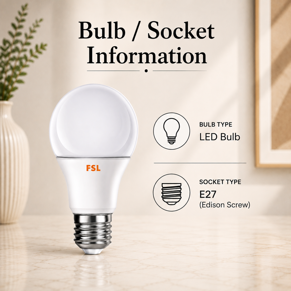Bec LED E27 A60, 5 W, 6500 K, lumină rece