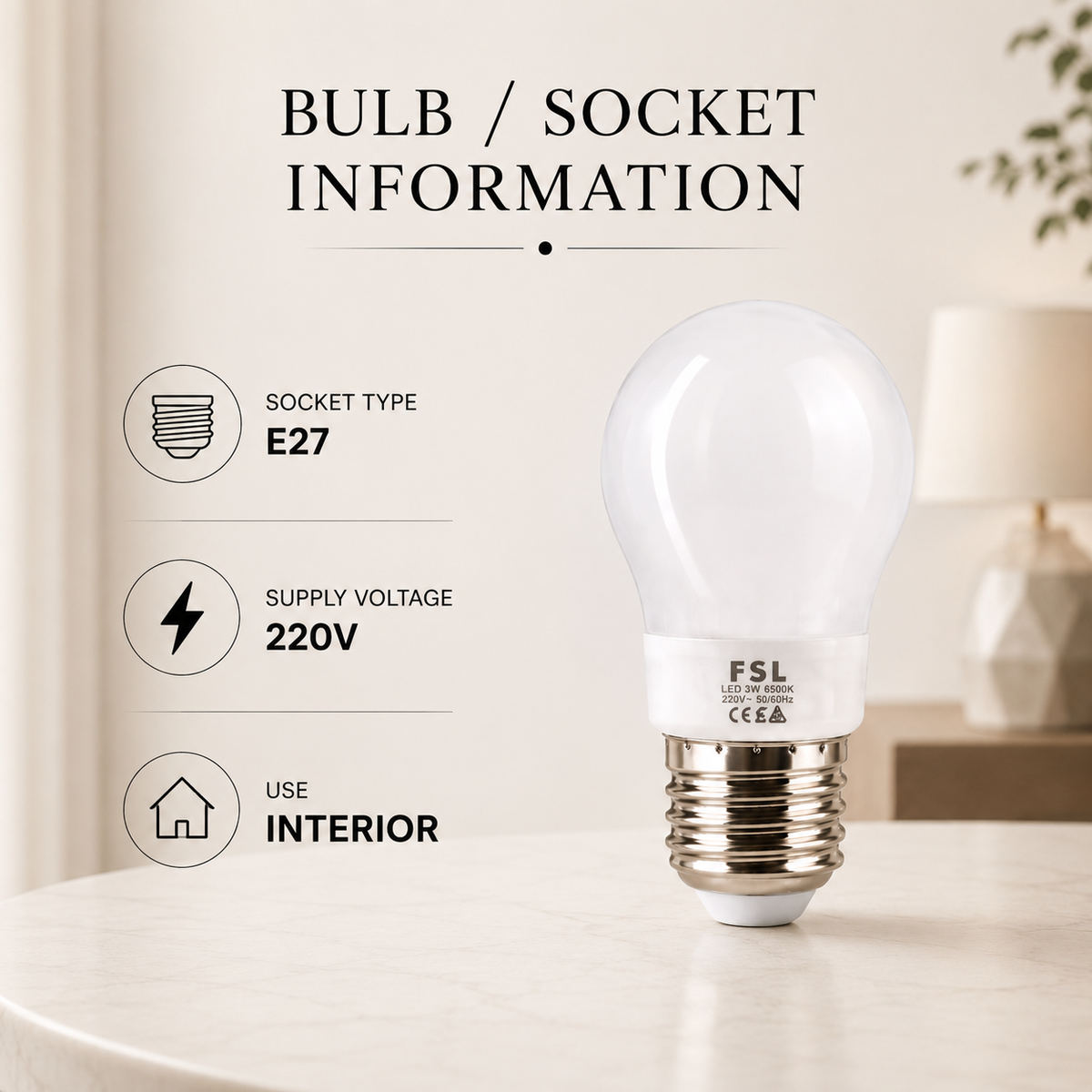Bec LED E27 A50, 3 W, 6500 K, 260 lm, lumină albă rece