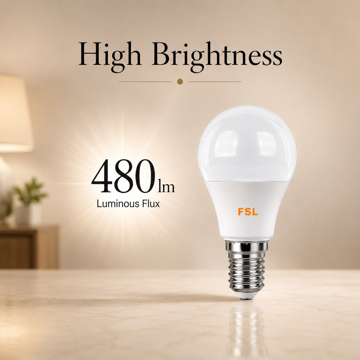 Bec LED E27 G45, 5,5 W, 3000 K, lumină caldă, sticlă cristal