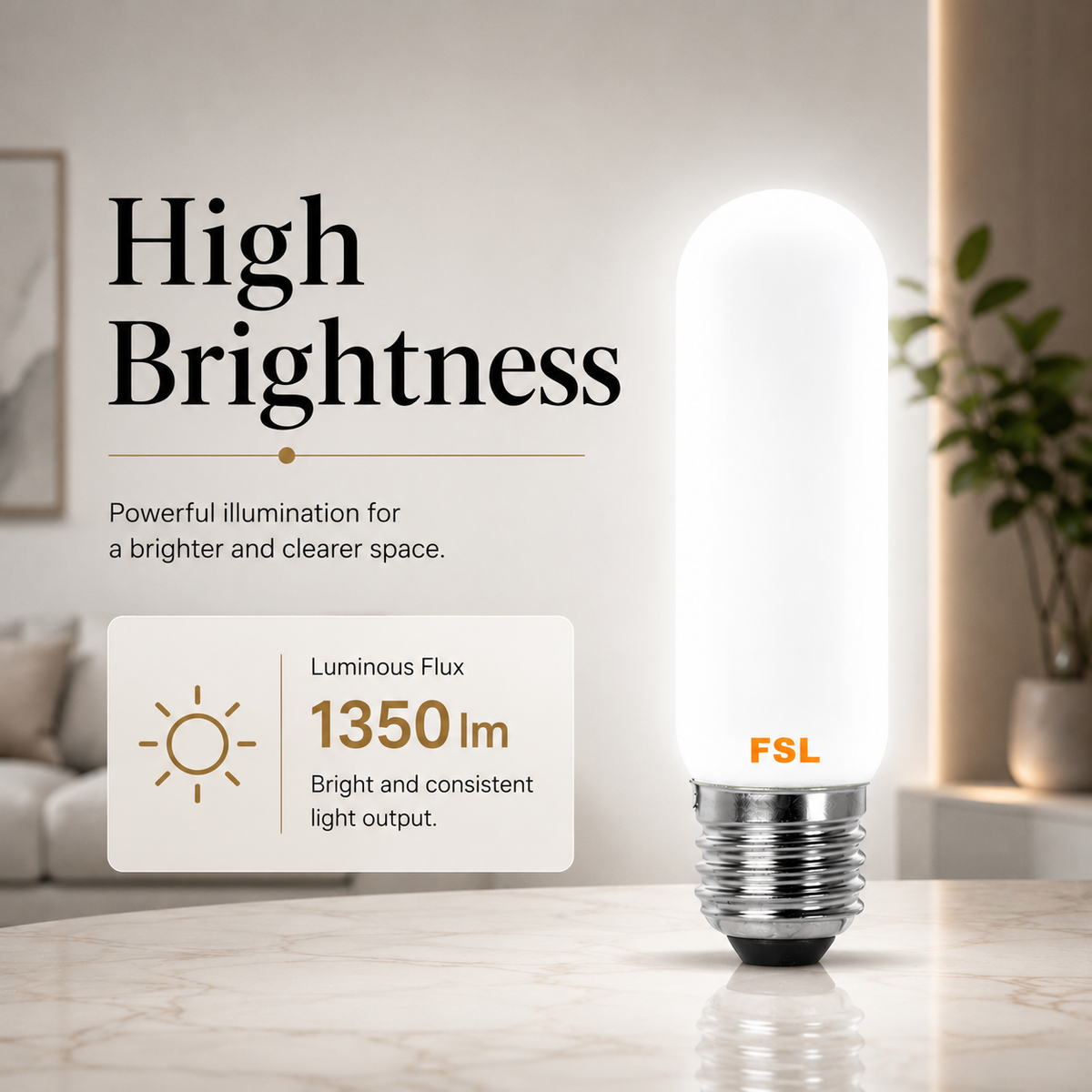 Bec LED FST 112 T14, E27, 12 W, 6500 K, 1350 lm, lumină rece