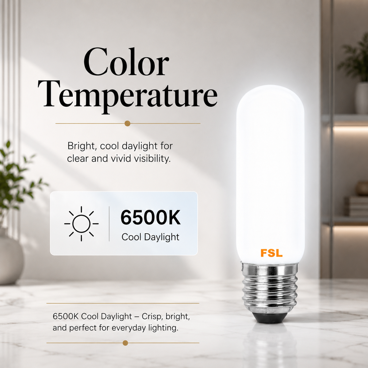 Bec LED FST 112 T14, E27, 12 W, 6500 K, 1350 lm, lumină rece