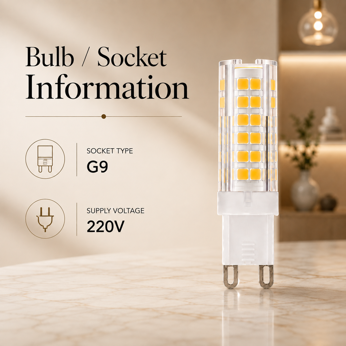Set 10 becuri LED G9, 5 W, 400 lm, lumină neutră, 220 V