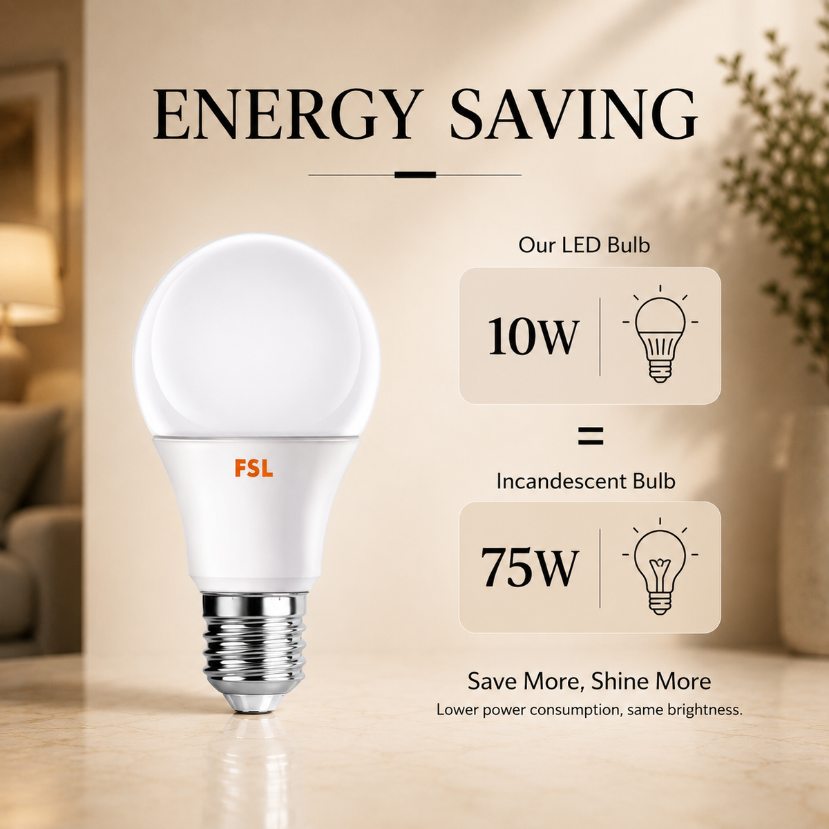 Bec LED E27 A60, 10 W, 4000 K, lumină neutră