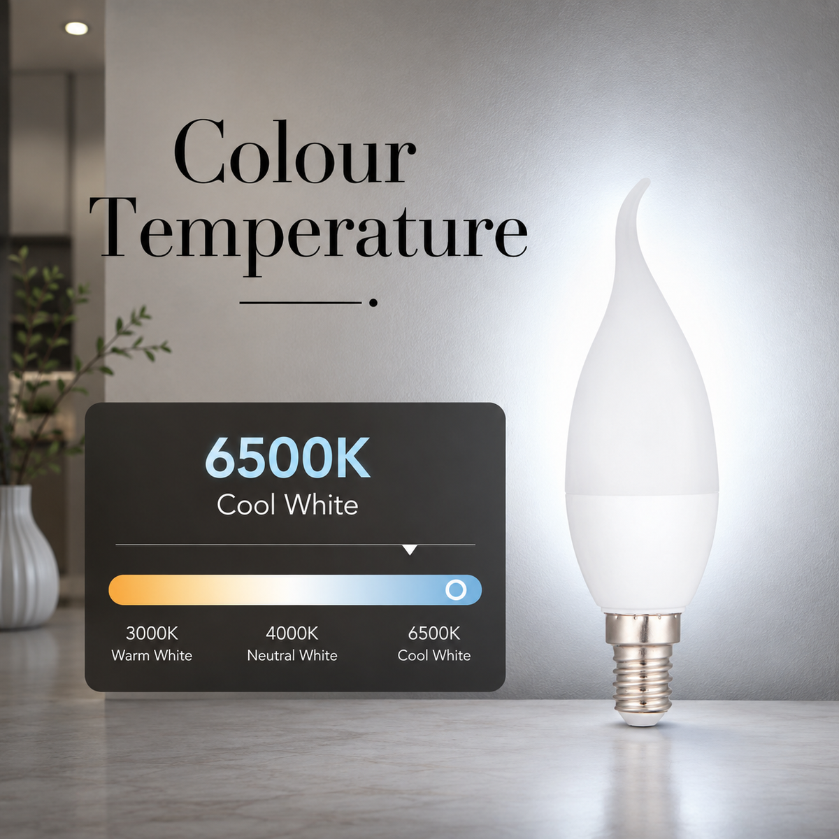 Bec LED decorativ BT37 E14, 6 W, 480 lm, 6500 K, mat, lumină rece