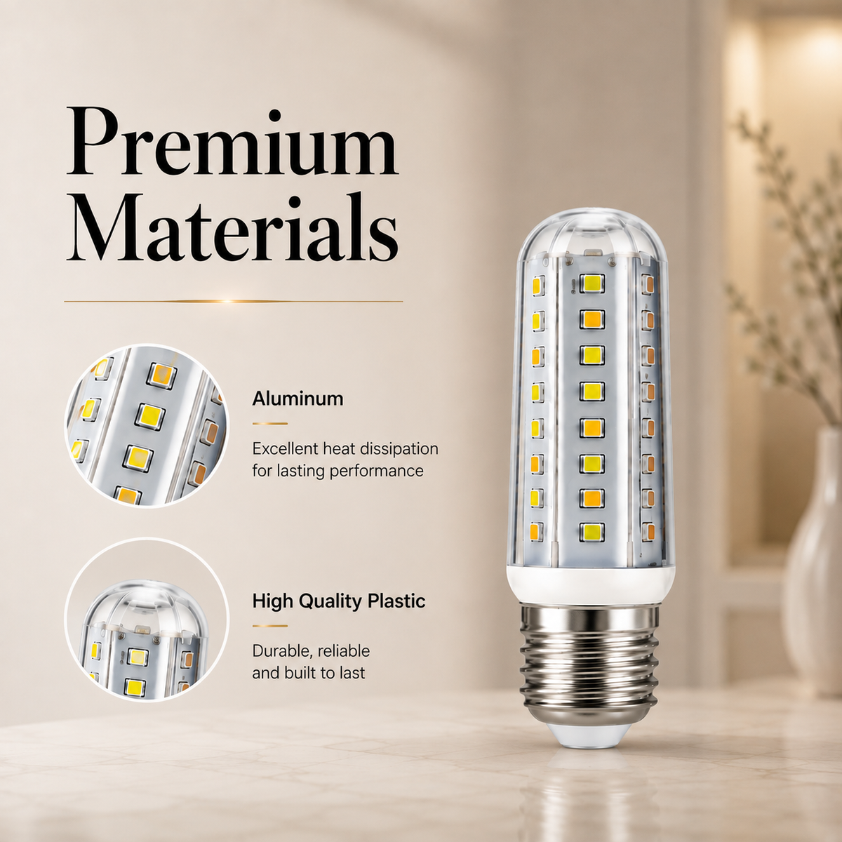 Bec LED T10 E27, 9 W, 850 lm, 3 temperaturi de culoare, 3000–6500 K