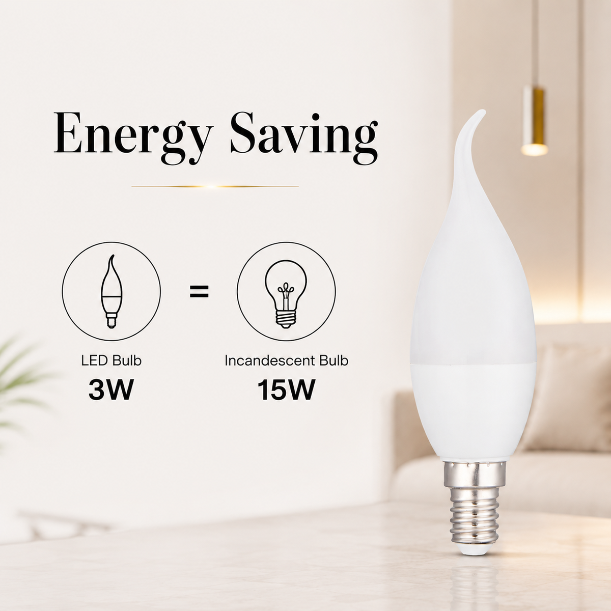 Bec LED E14, 3 W, 750 lm, lumină caldă, echivalent 15 W