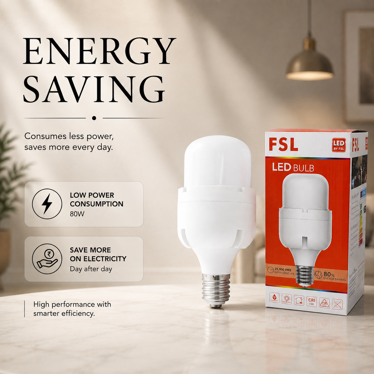 Bec LED FST111 E27, 80 W, 7000 lm, lumină rece 6500 K