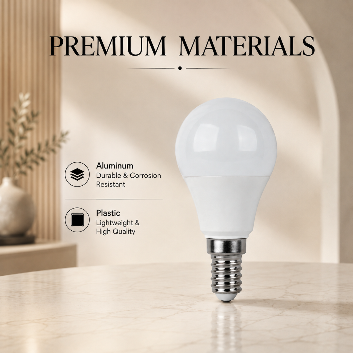 Bec LED E14 G45, 7,5 W, 650 lm, 6500 K, lumină rece