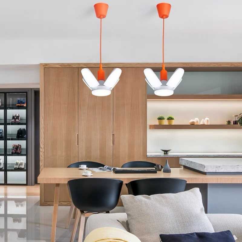 Bec LED E27 42 W cu palete, lumină albă rece 6500 K
