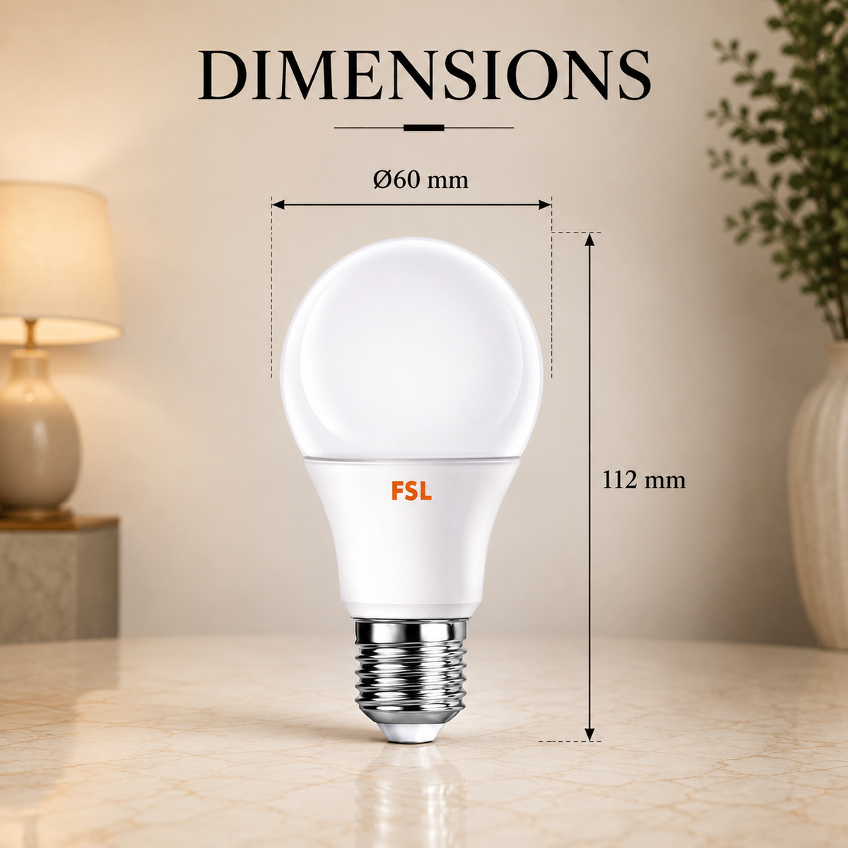 Bec LED E27 A60, 9 W, 3000 K, lumină albă caldă