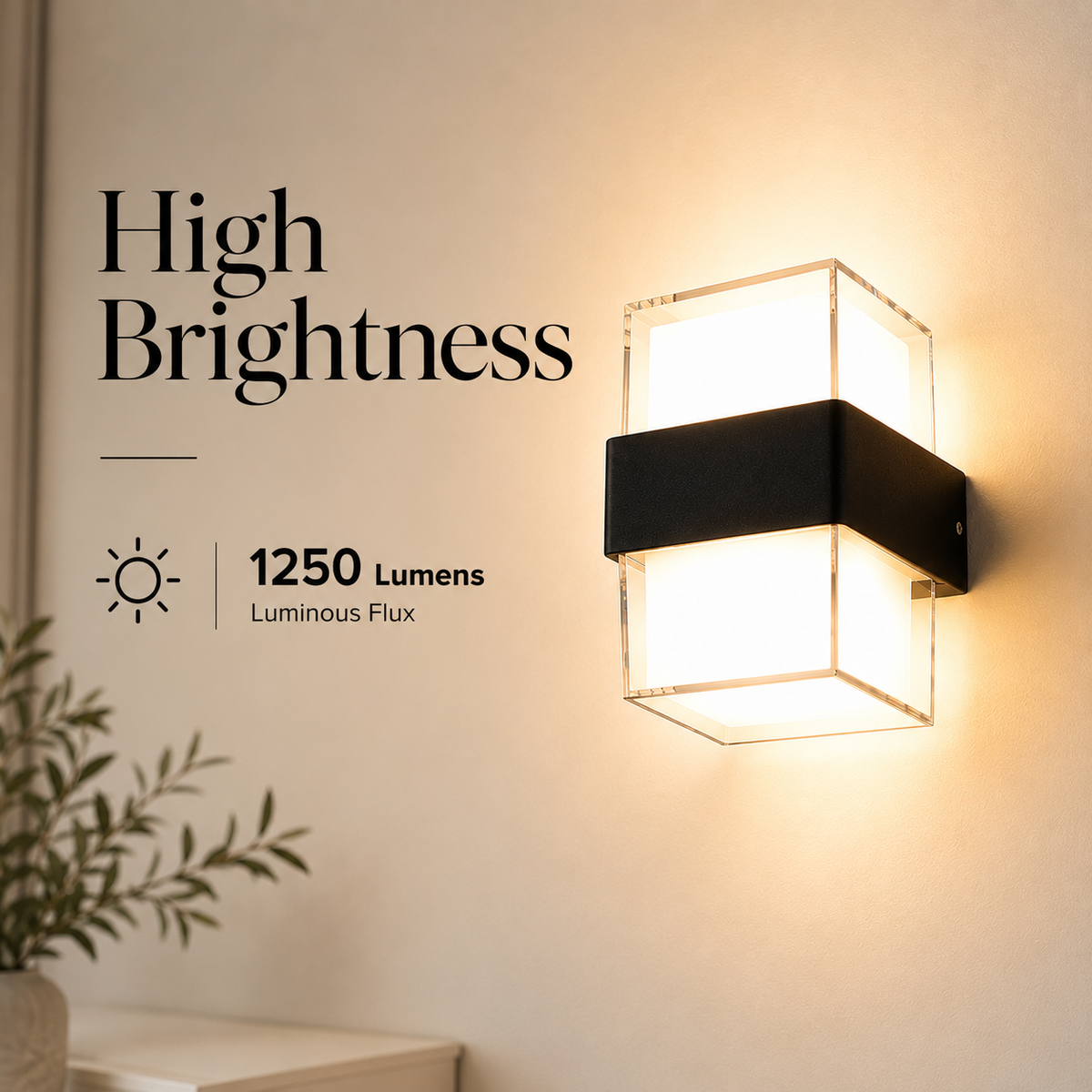 Aplică LED de exterior neagră, 10 W, 1250 lm, IP68, 3 culori de lumină