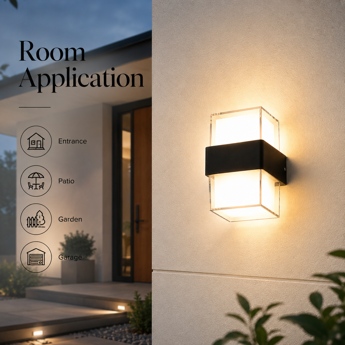 Aplică LED de exterior neagră, 10 W, 1250 lm, IP68, 3 culori de lumină