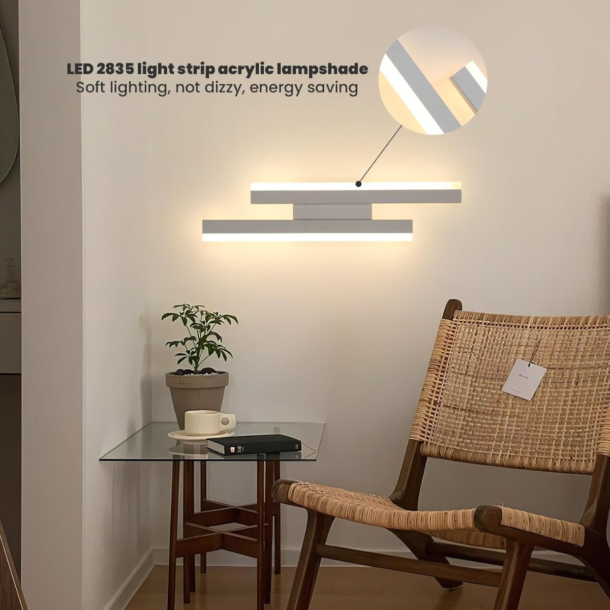 Aplica LED de perete albă, 41 cm, 24 W, 3 temperaturi de culoare