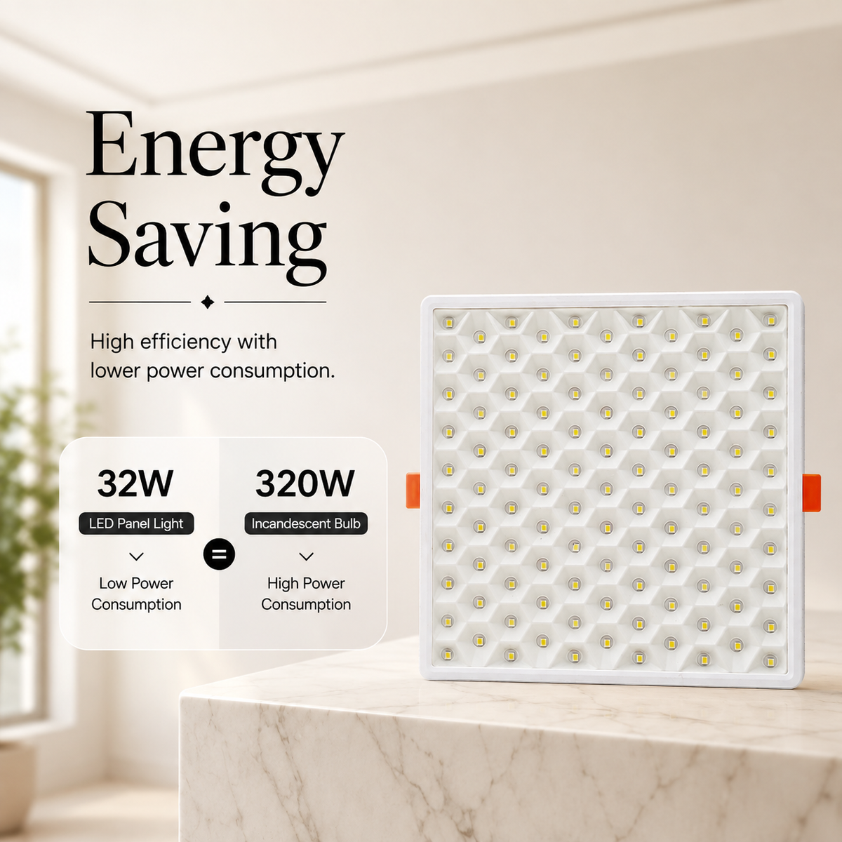 Spot LED încastrat FSP6067S, alb, 32 W, 3200 lm, 3 culori, IP20