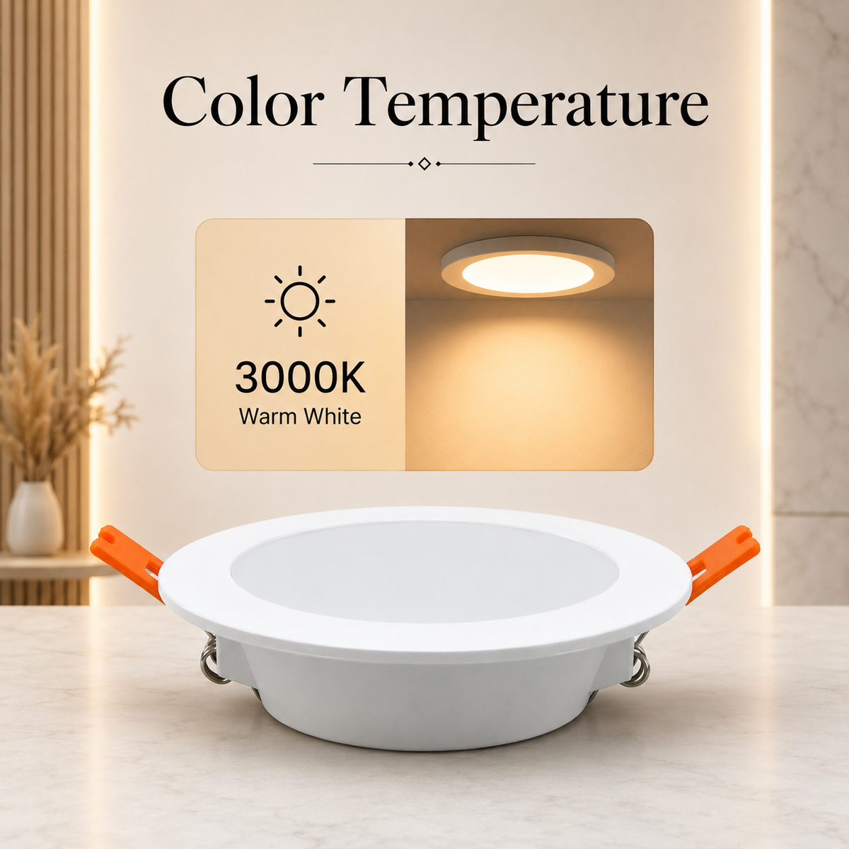 Spot LED încastrat FSD601, 12 W, 900 lm, 3 temperaturi de culoare, alb