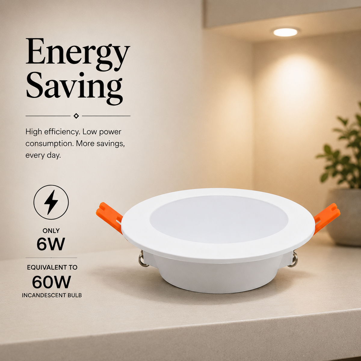 Spot LED încastrat FSD 601, 6 W, alb, 3 culori de lumină, IP20