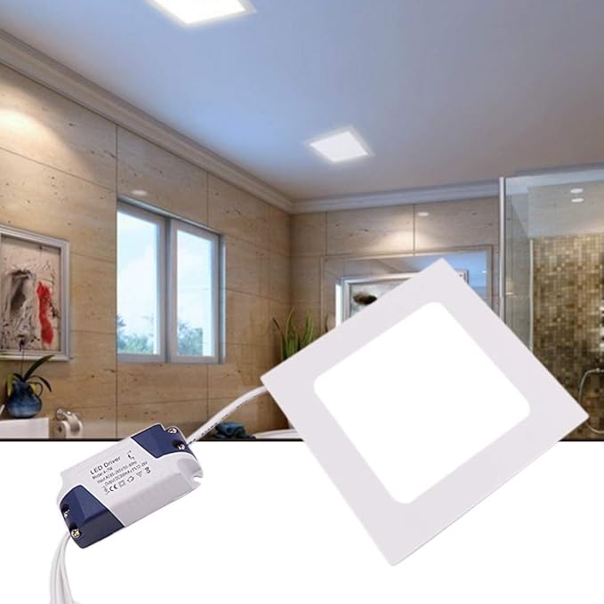 Spot LED încastrat pătrat 18 W, 1800 lm, 3 temperaturi de culoare, IP20