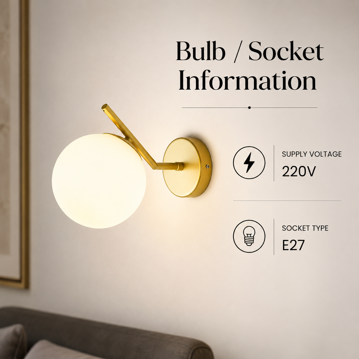 Aplică de perete albă E27, metal și sticlă, IP68, 3 culori de lumină