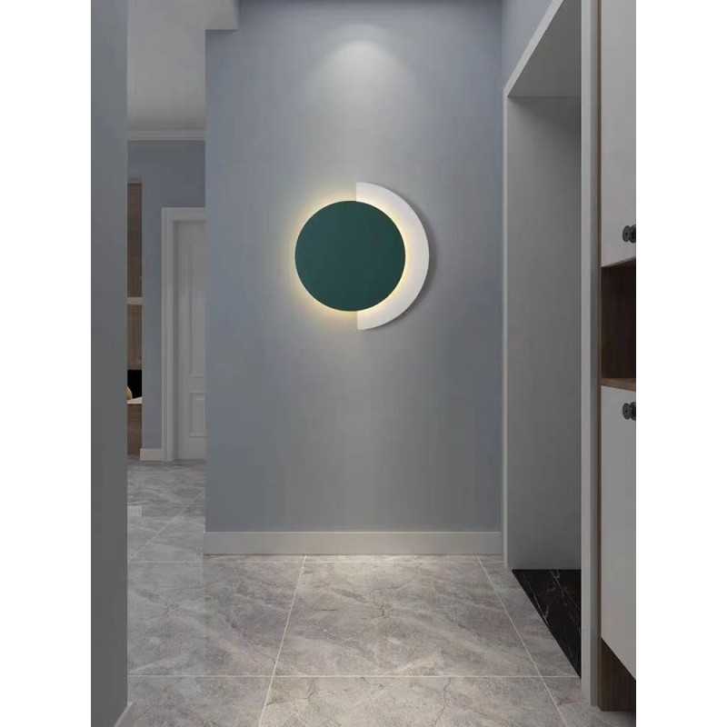 Aplica LED de perete verde, Ø24 cm, 20 W, 3 temperaturi de culoare