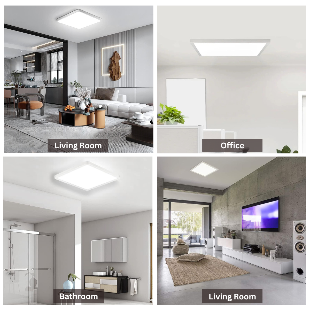 Aplică LED pătrată 3032S, 24 W, lumină albă rece, 6500 K