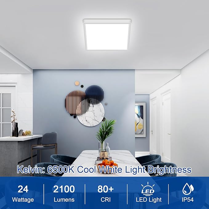 Aplică LED pătrată 3032S, 24 W, lumină albă rece, 6500 K