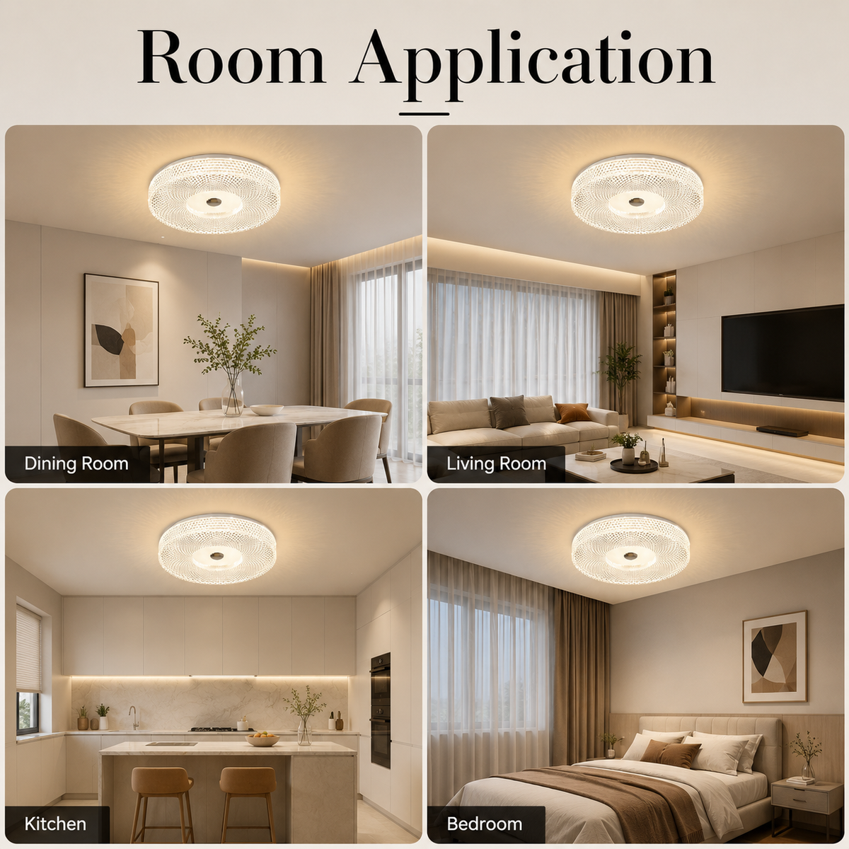 Plafonieră LED din cristal 72 W, Ø35 cm, telecomandă, 3 culori, alb