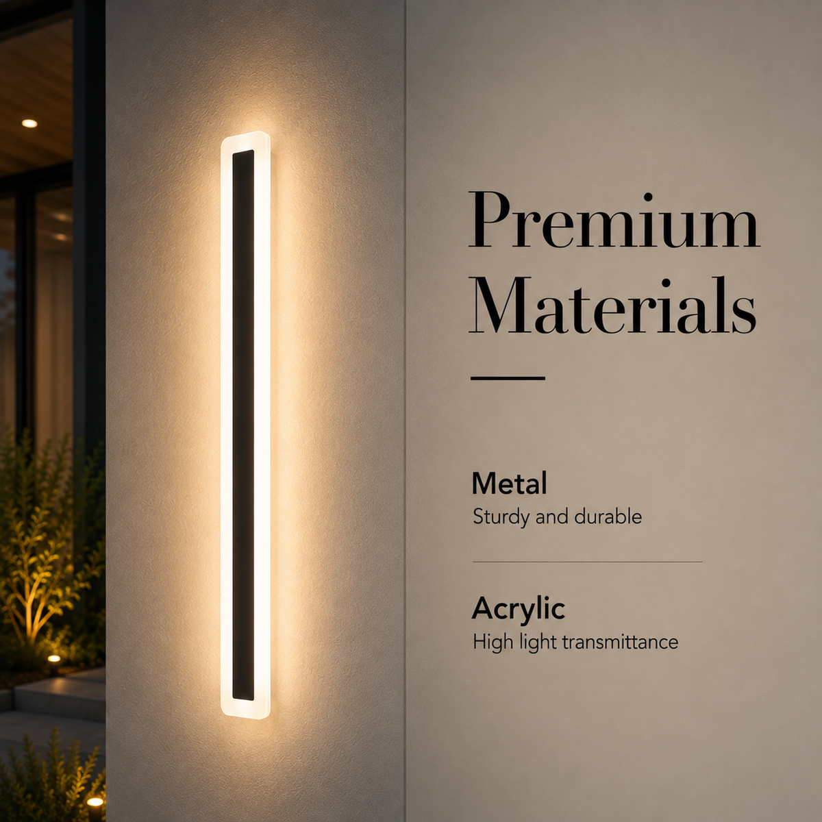 Aplică LED de exterior neagră, 30 cm, IP65, cu 3 culori de lumină
