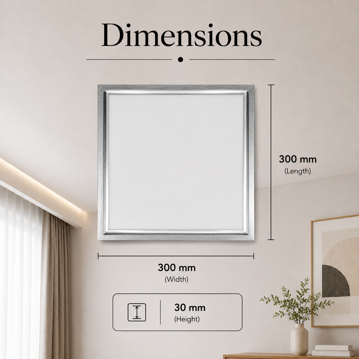 Plafonieră LED albă, 20 W, 2500 lm, 30x30 cm, 3 temperaturi de culoare