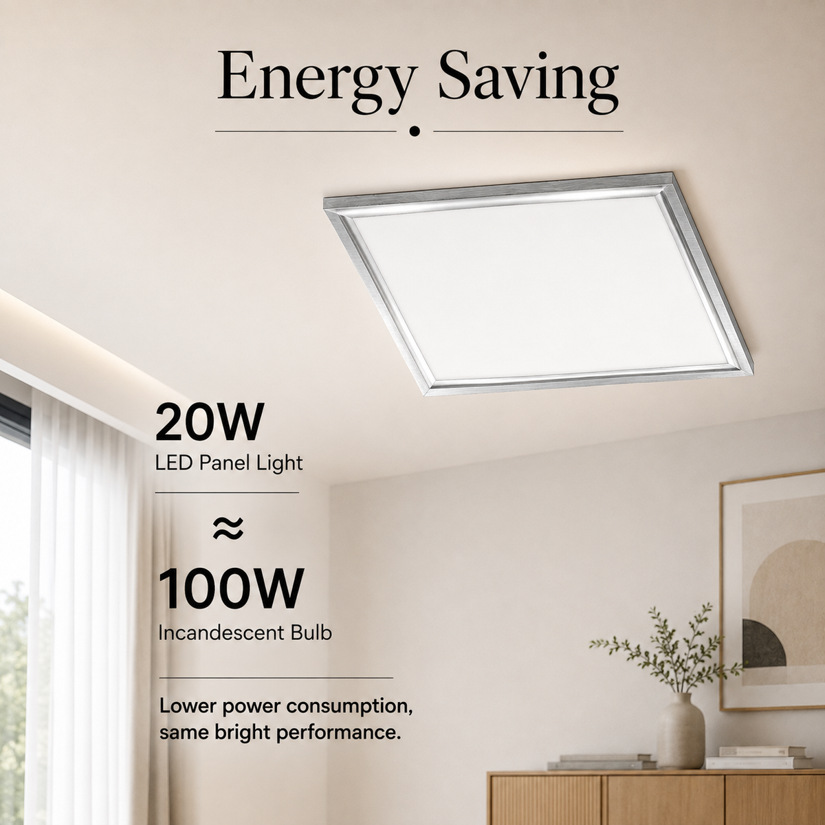 Plafonieră LED albă, 20 W, 2500 lm, 30x30 cm, 3 temperaturi de culoare
