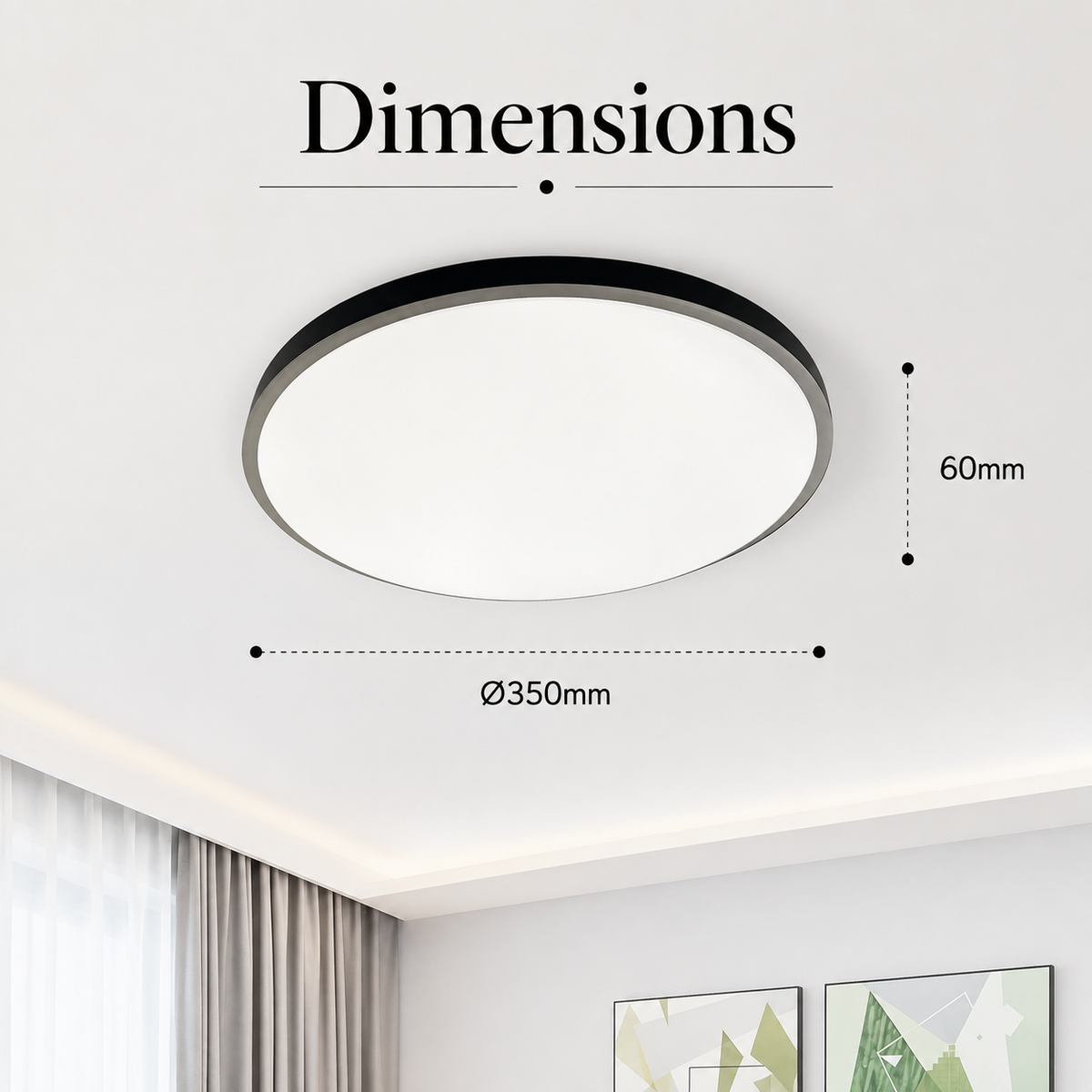 Spot LED rotund dublu, negru, 35 cm, 2400 lm, 3 culori, IP44