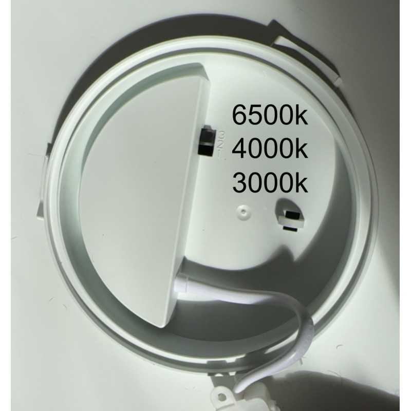 Spot LED rotund dublu, negru, 35 cm, 2400 lm, 3 culori, IP44