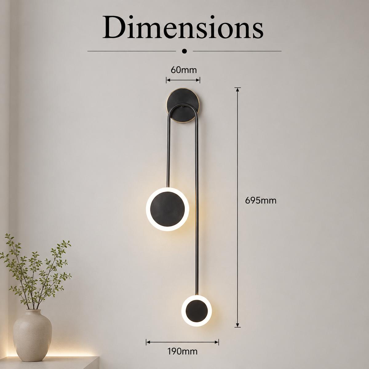 Aplică LED de perete neagră, 10 W, 900 lm, 3 culori, IP20