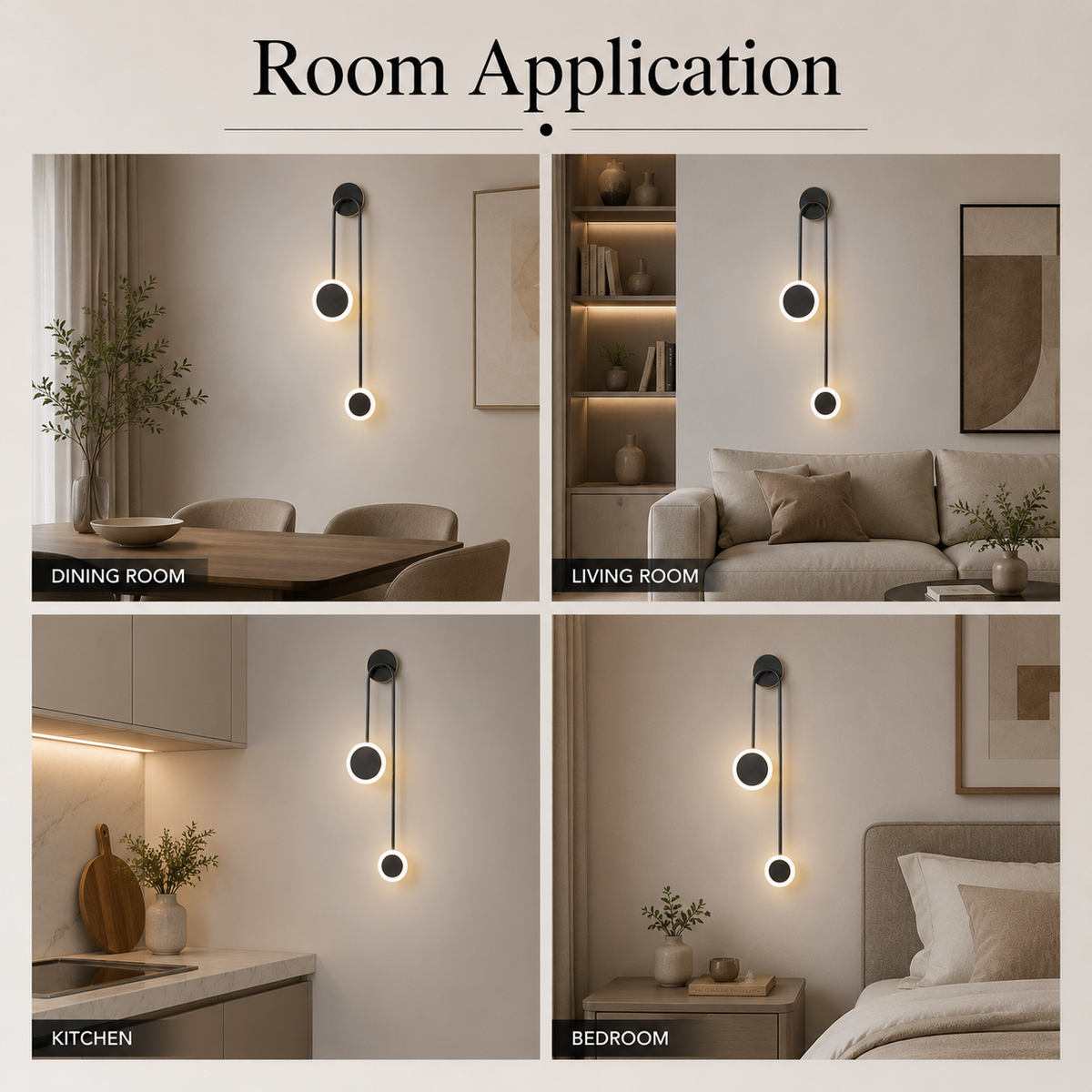 Aplică LED de perete neagră, 10 W, 900 lm, 3 culori, IP20