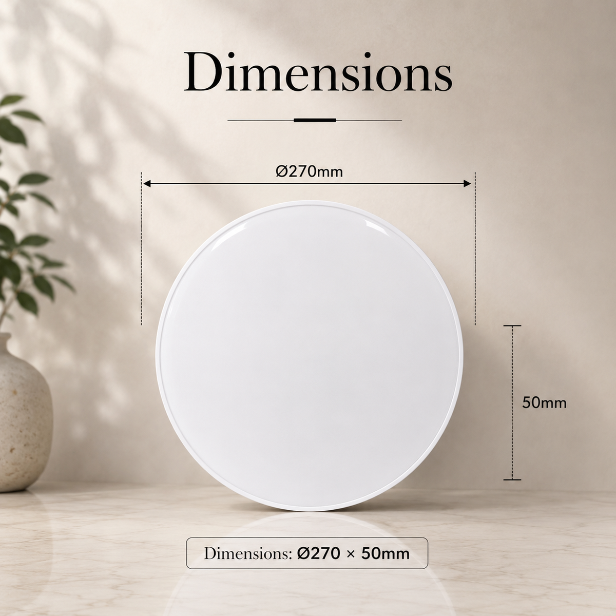 Plafonieră LED rotundă 18 W, 1350 lm, IP44, 3CCT, Ø27 cm
