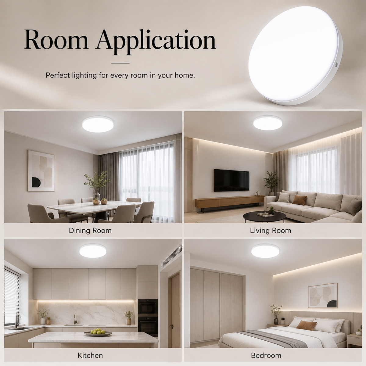 Aplică LED rotundă de perete, 36 W, 2240 lm, 3 culori, alb