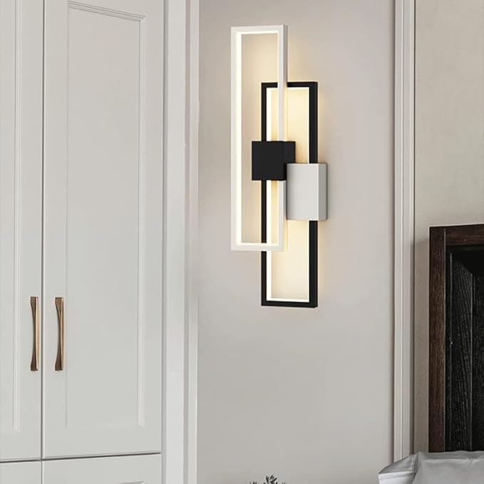 Aplică LED modernă, 30 W, 3 temperaturi de culoare, neagră, 50 cm