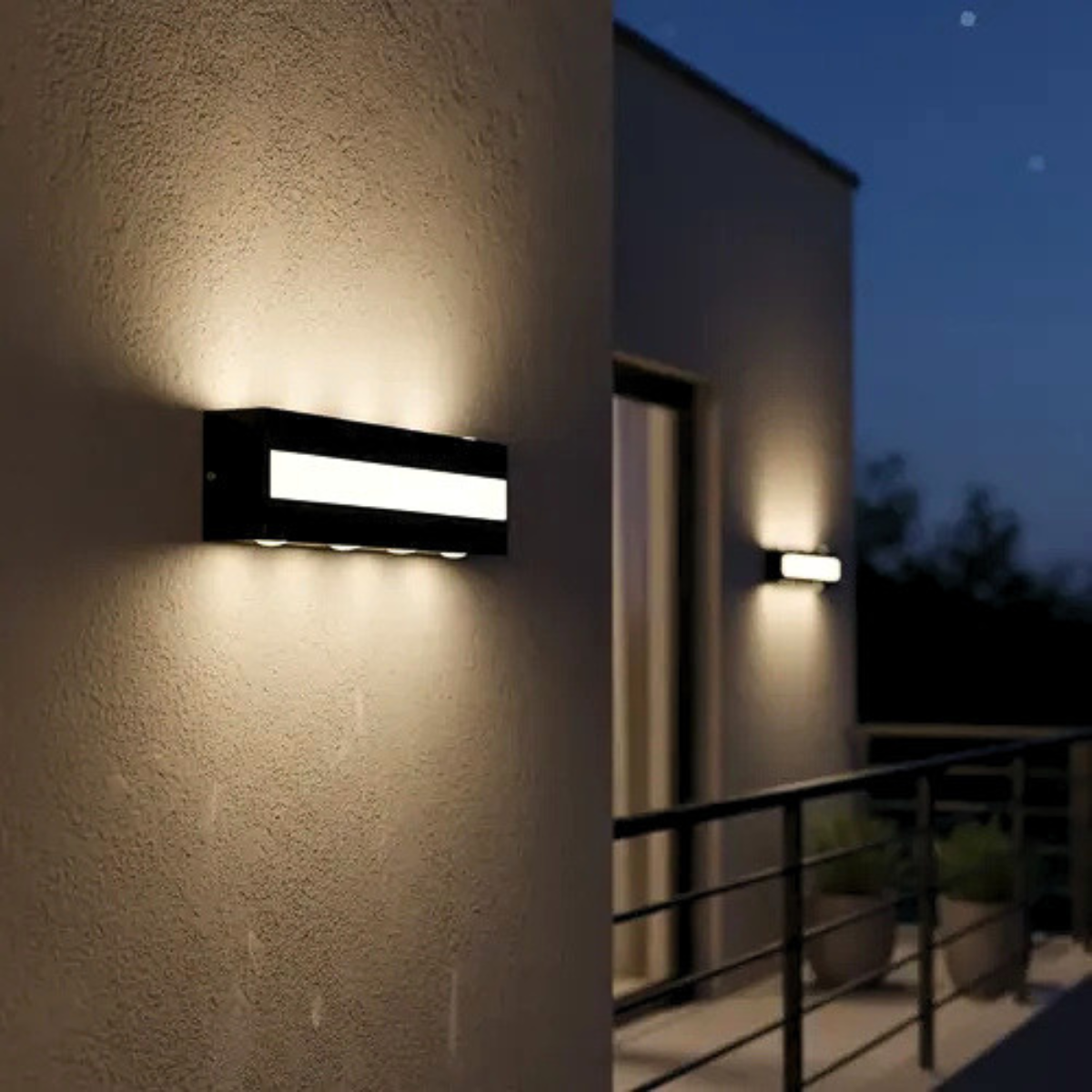 Aplică LED de exterior neagră, 16 W, IP65, lumină albă caldă