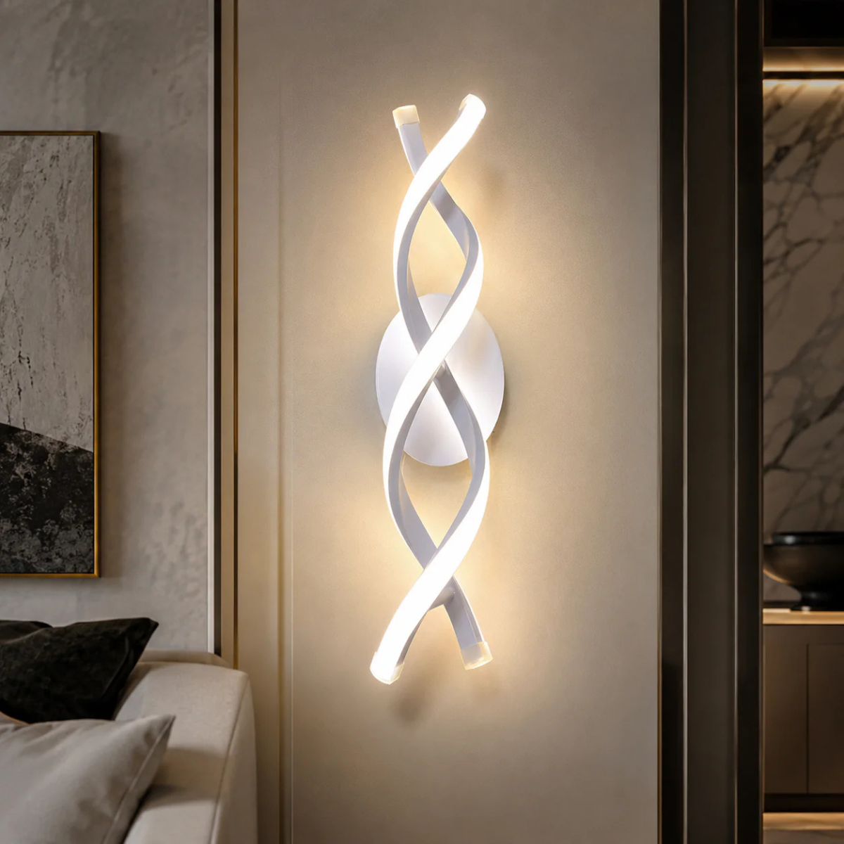 Aplica LED de perete albă, 40 W, 43 cm, 3 culori de lumină