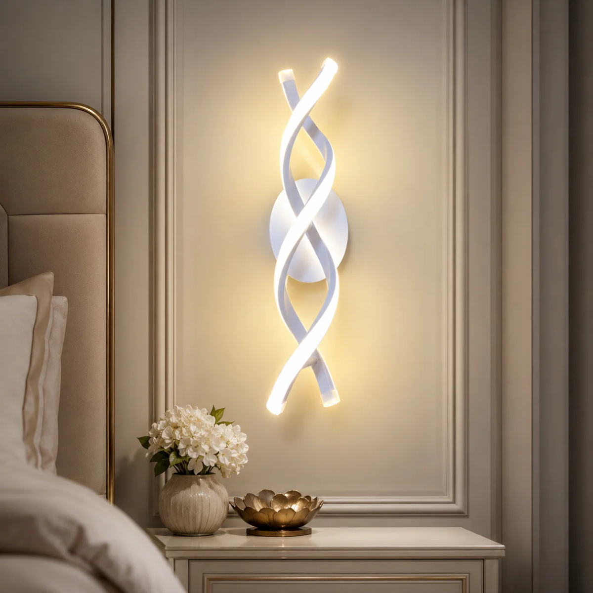 Aplica LED de perete albă, 40 W, 43 cm, 3 culori de lumină