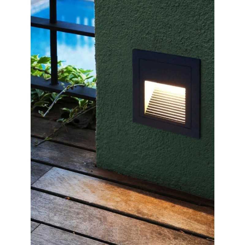 Aplică LED de exterior 2 W, IP65, cu senzor de mișcare, 3 culori, alb
