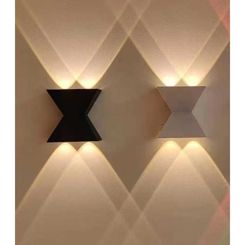 Aplica LED de perete neagră, 2 lumini, 6 W, 750 lm, 3 temperaturi de culoare