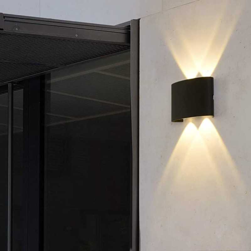 Aplică LED exterior, 4 W, 2 surse, 3 temperaturi de culoare, IP65, neagră