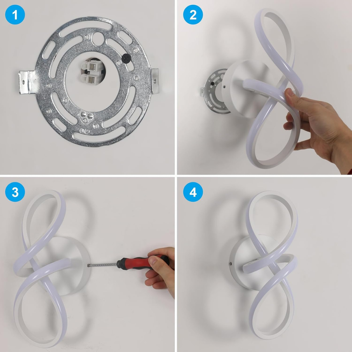Plafonieră LED Papion 30 cm, 3 temperaturi de culoare, alb, metal și acril