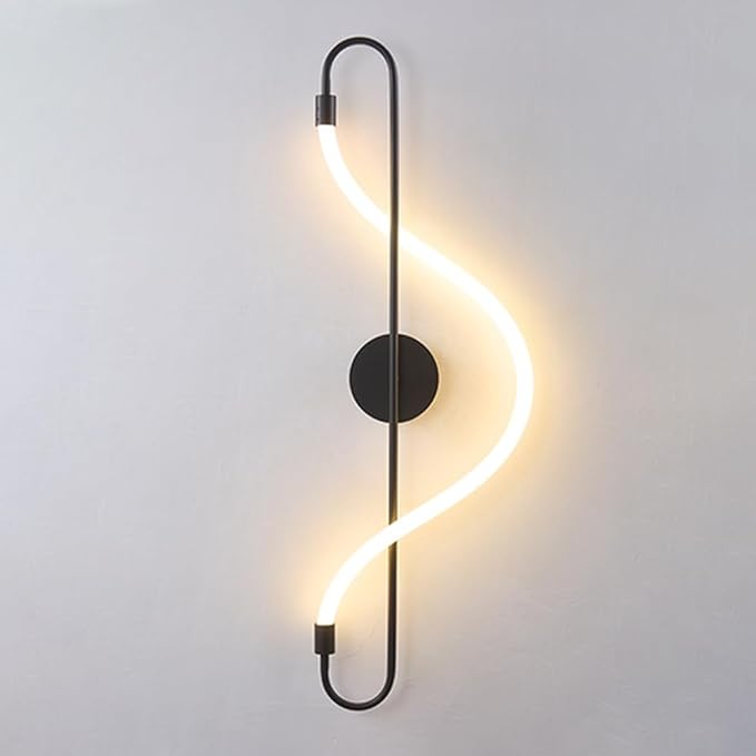 Aplică LED de perete neagră, 16 W, 800 lm, 3 culori, 56 cm