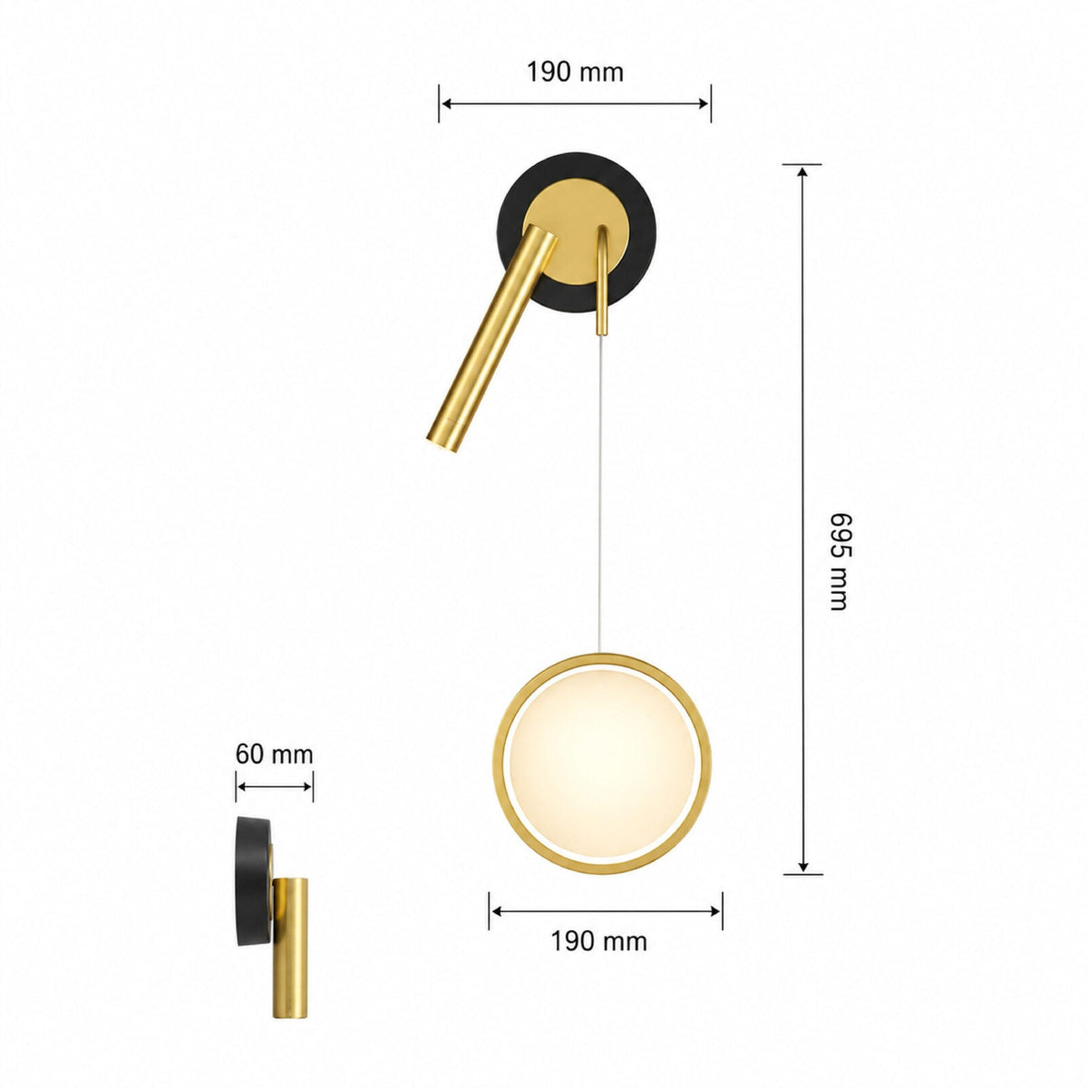 Set de 2 aplice LED pentru perete, 10 W, lumină albă neutră