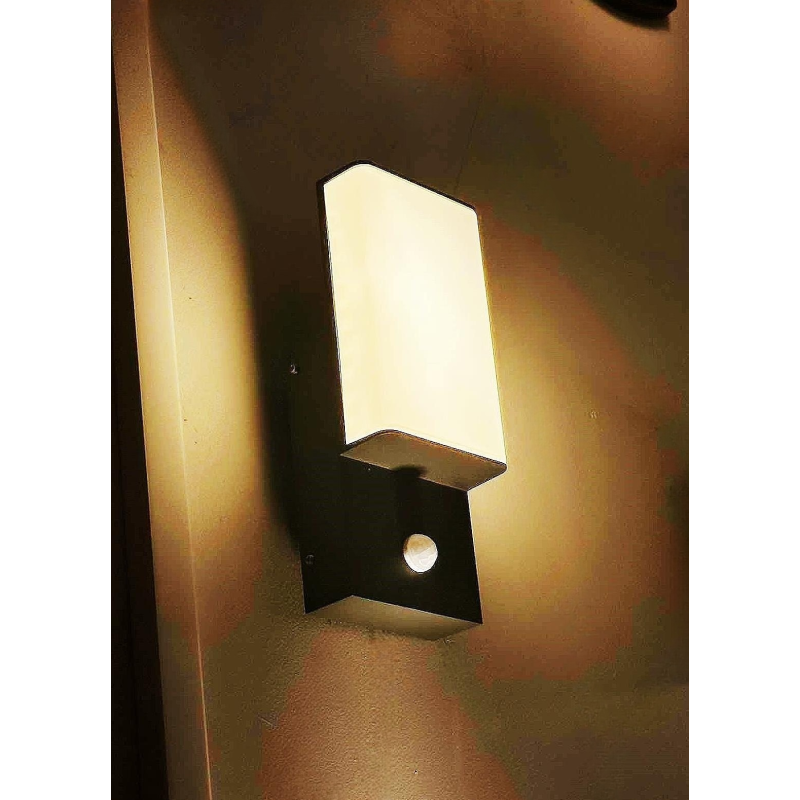 Aplica LED de perete exterior 18 W, cu senzor de mișcare, 3 culori, alb